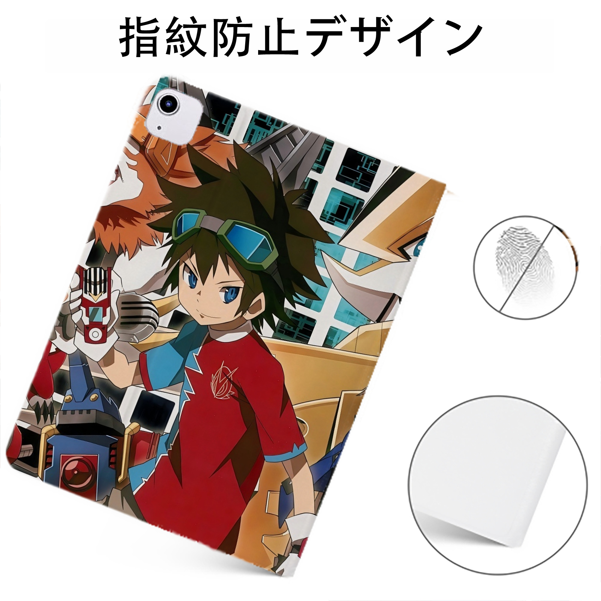 （画像用） Digimon デジタルモンスター/デジモン IPadケース ペンホルダー付き ブックスタイルデザイン